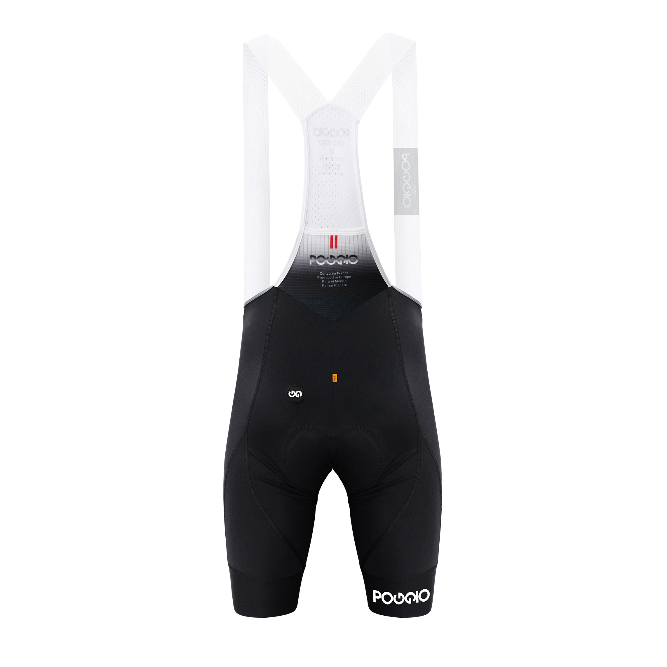 Poggio Cycling Bib Short - Intense Black - White